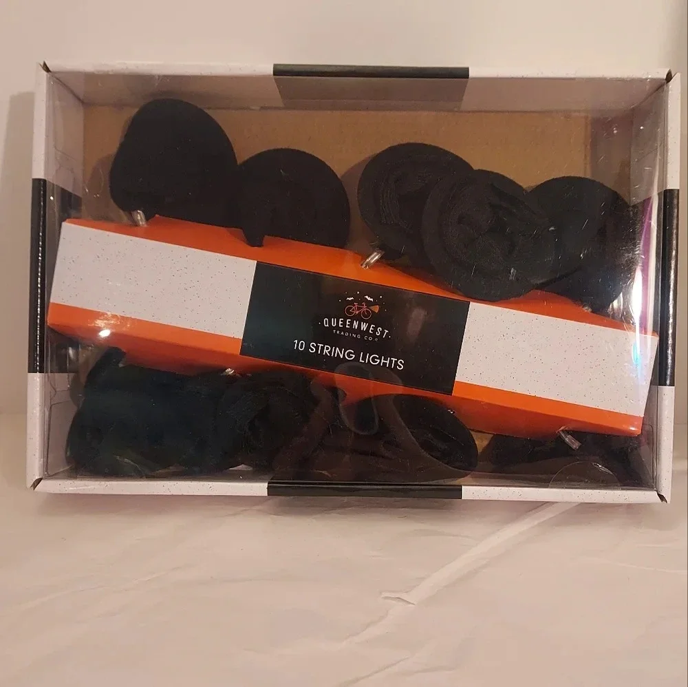 NIB Queenwest Trading Co. Black Witch Hats 10 String Lights